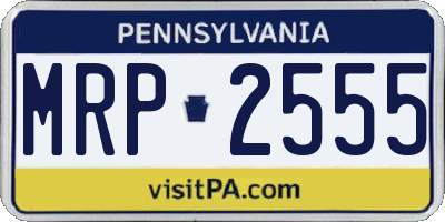 PA license plate MRP2555