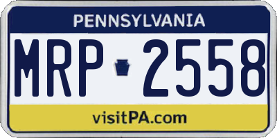 PA license plate MRP2558