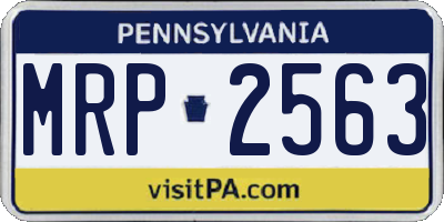 PA license plate MRP2563