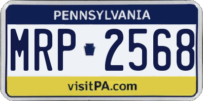 PA license plate MRP2568