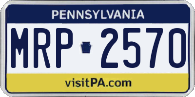 PA license plate MRP2570