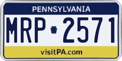 PA license plate MRP2571
