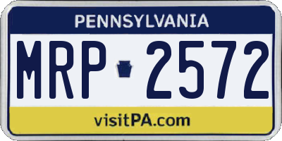 PA license plate MRP2572