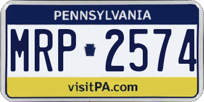 PA license plate MRP2574