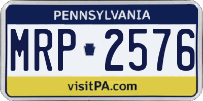 PA license plate MRP2576