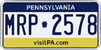 PA license plate MRP2578