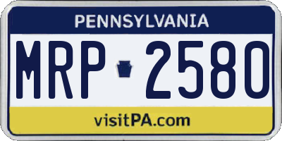PA license plate MRP2580
