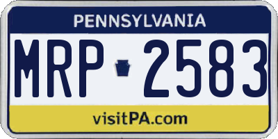 PA license plate MRP2583