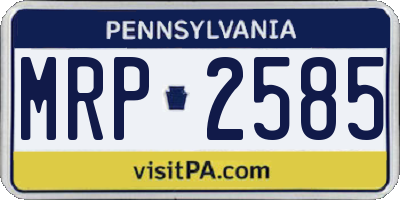 PA license plate MRP2585