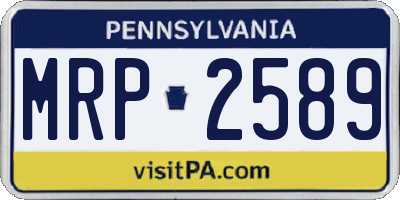 PA license plate MRP2589