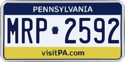 PA license plate MRP2592