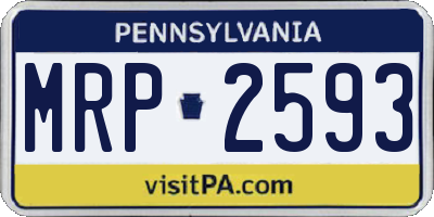 PA license plate MRP2593