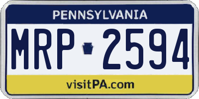 PA license plate MRP2594