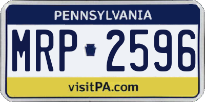 PA license plate MRP2596