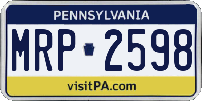 PA license plate MRP2598