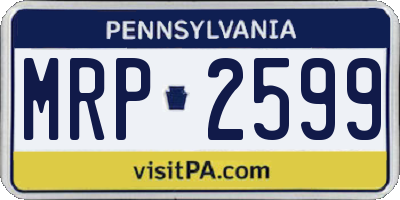 PA license plate MRP2599