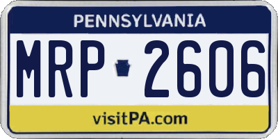 PA license plate MRP2606