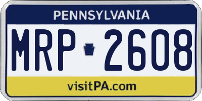 PA license plate MRP2608
