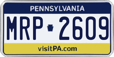 PA license plate MRP2609