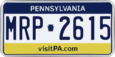 PA license plate MRP2615
