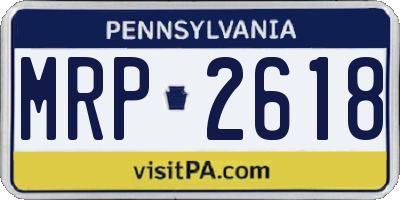 PA license plate MRP2618