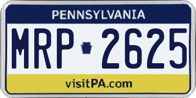 PA license plate MRP2625