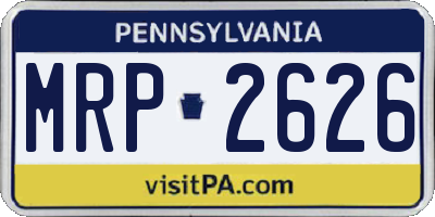 PA license plate MRP2626