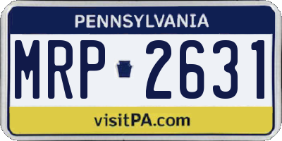 PA license plate MRP2631