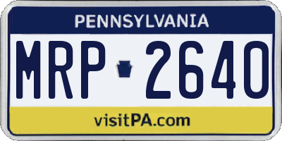 PA license plate MRP2640