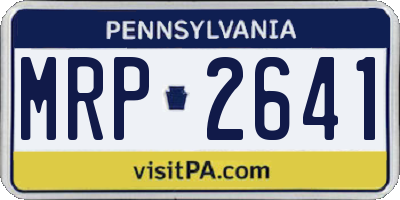 PA license plate MRP2641