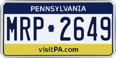 PA license plate MRP2649
