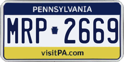 PA license plate MRP2669