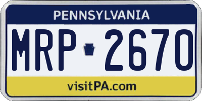 PA license plate MRP2670