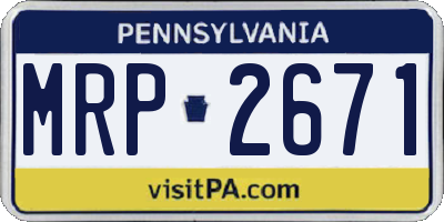 PA license plate MRP2671
