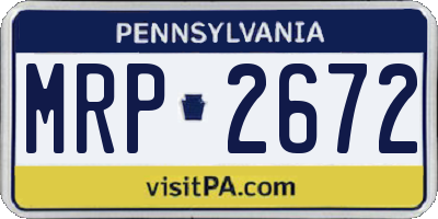 PA license plate MRP2672