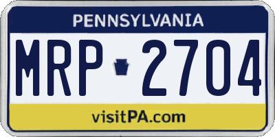 PA license plate MRP2704