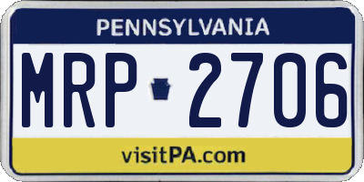 PA license plate MRP2706