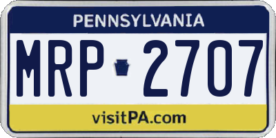 PA license plate MRP2707