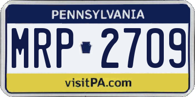 PA license plate MRP2709
