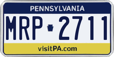 PA license plate MRP2711