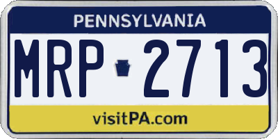PA license plate MRP2713