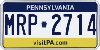 PA license plate MRP2714