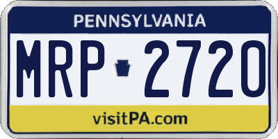 PA license plate MRP2720