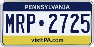 PA license plate MRP2725