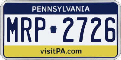 PA license plate MRP2726