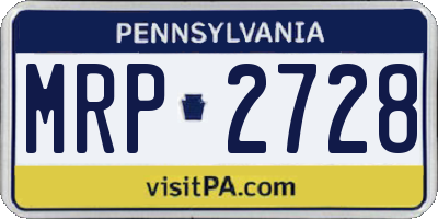 PA license plate MRP2728