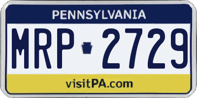 PA license plate MRP2729