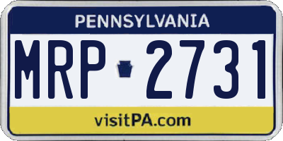 PA license plate MRP2731