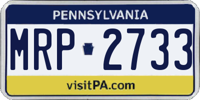 PA license plate MRP2733