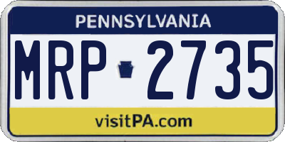 PA license plate MRP2735